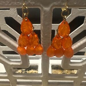 Orange Teardrop Earrings